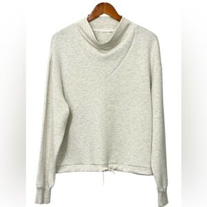Varley Betsy Sweat Shirt Top Ivory Marl DoubleSoft Fabric Boxy Oversized Size S?
